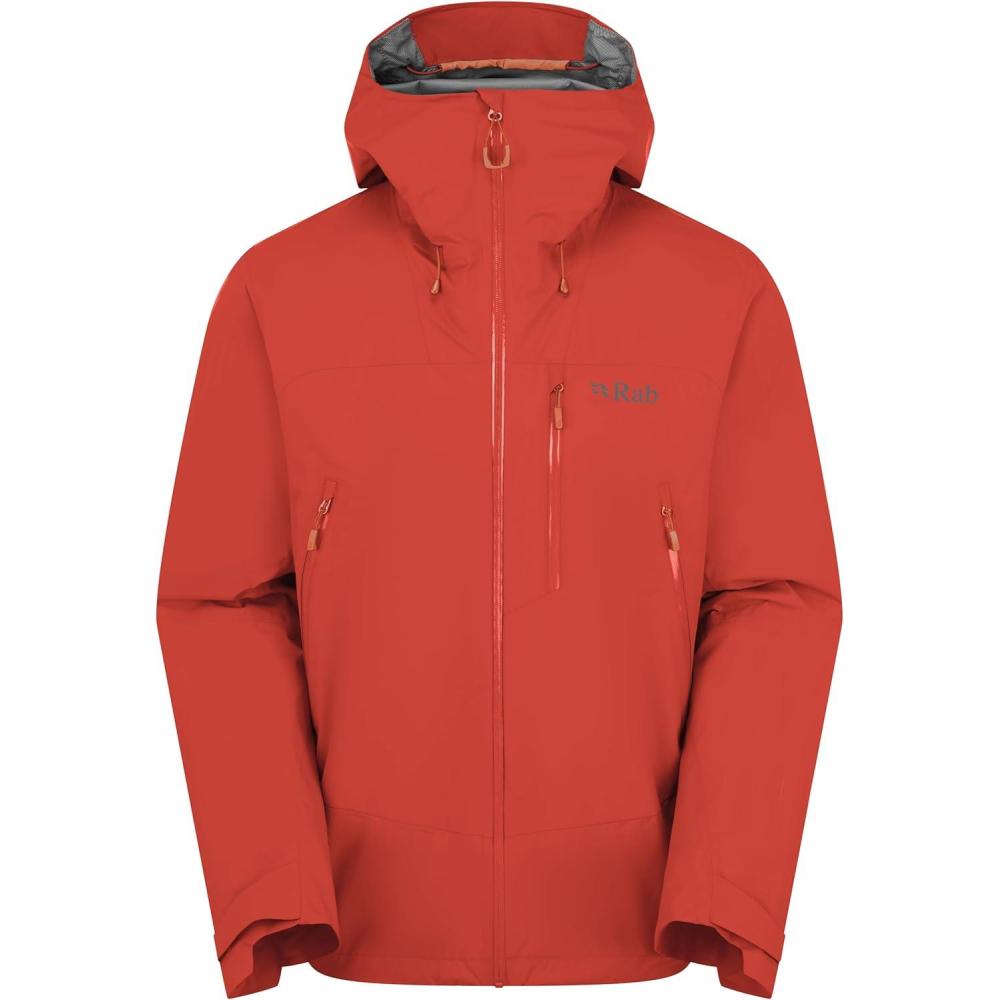 imageRab Mens Downpour Mountain Jacket Lightweight Waterproof Hooded Coat for Hiking ampamp TrekkingDark Horizon