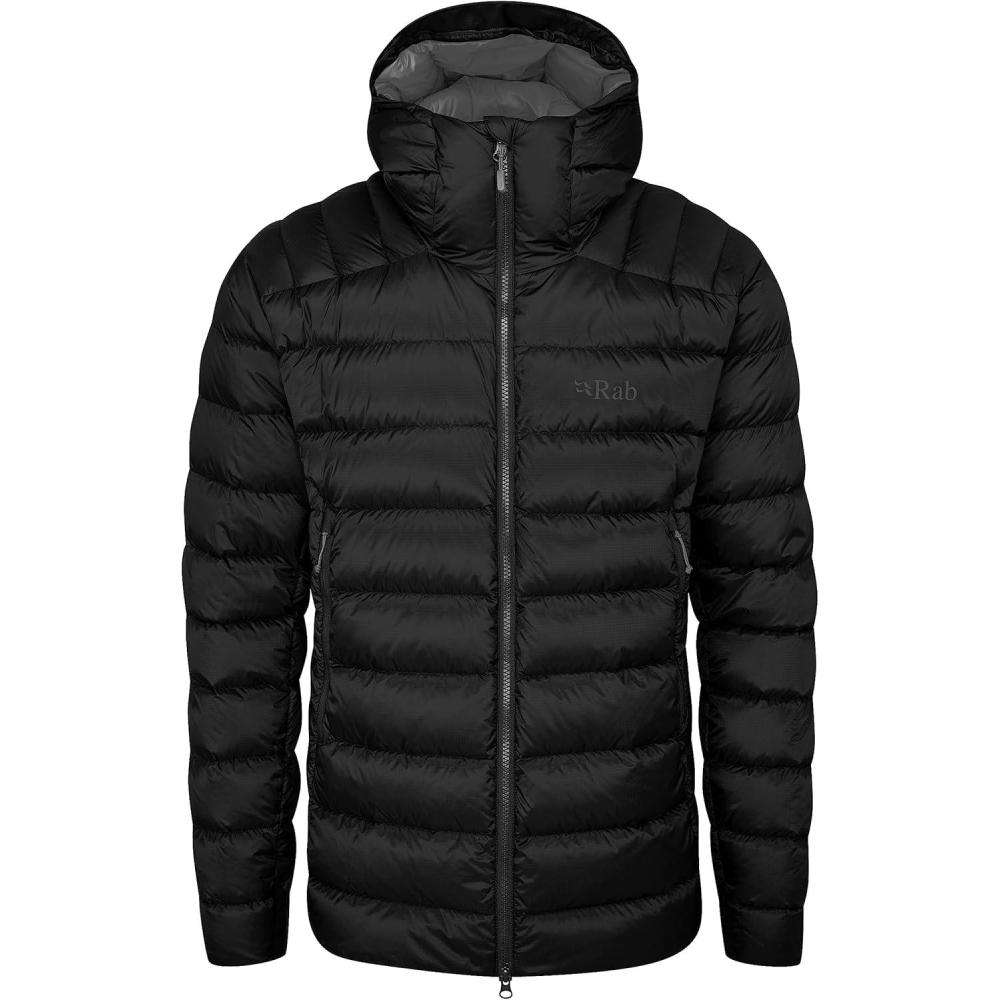 imageRab Mens Electron Pro 800Fill Down Hooded Jacket for Climbing ampamp MountaineeringBlackBlack
