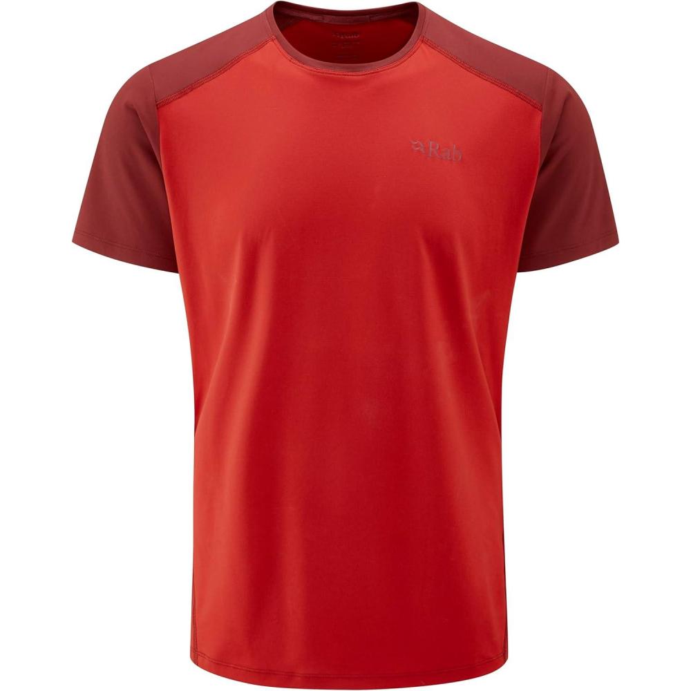 imageRab Mens Force Tee  Lightweight TShirt for Hiking Climbing ampamp Trail RunningAscent RedOxblood Red
