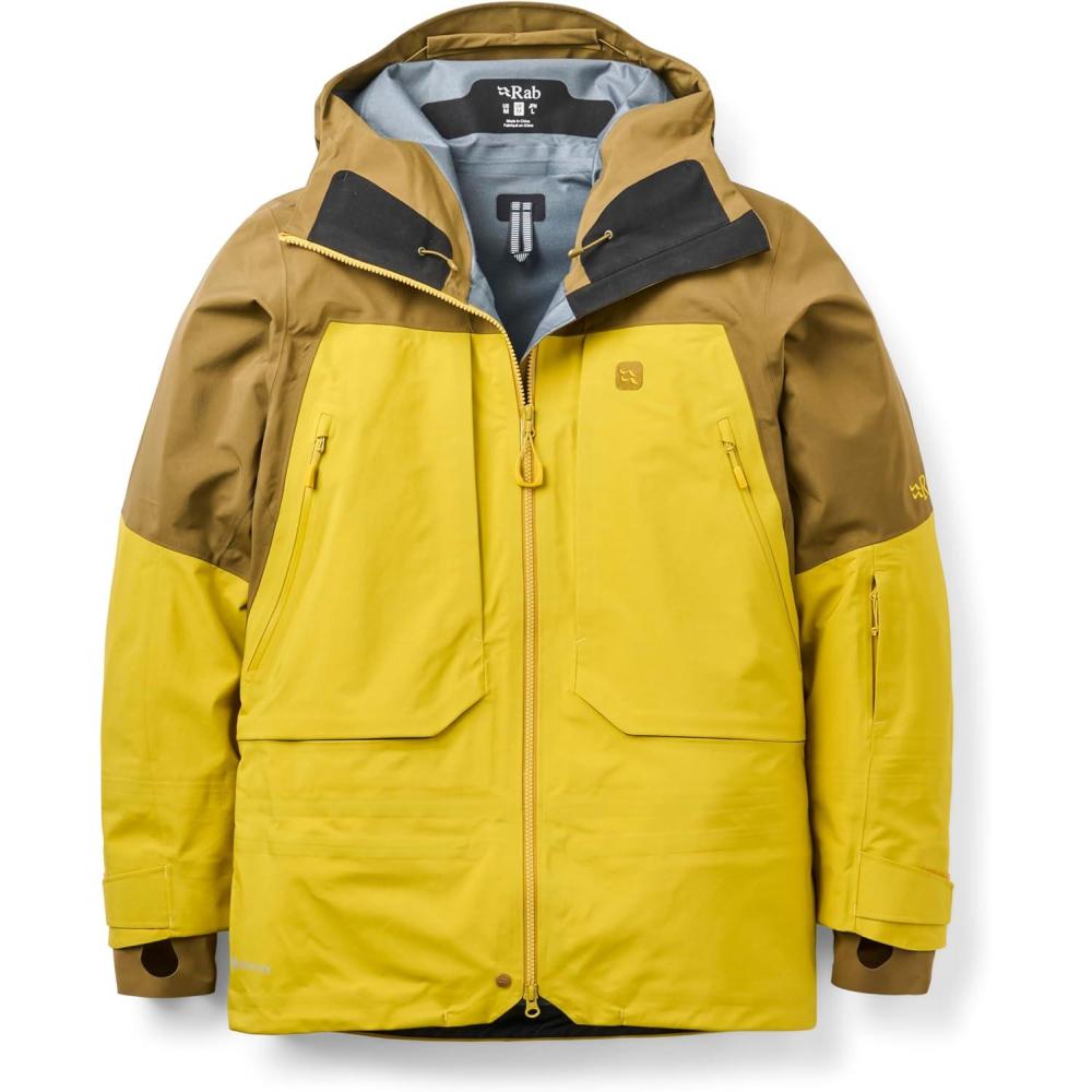 imageRab Mens Khroma Converge Jacket Waterproof Ski Coat for Alpine ampamp Backcountry SkiingOakDark Pollen