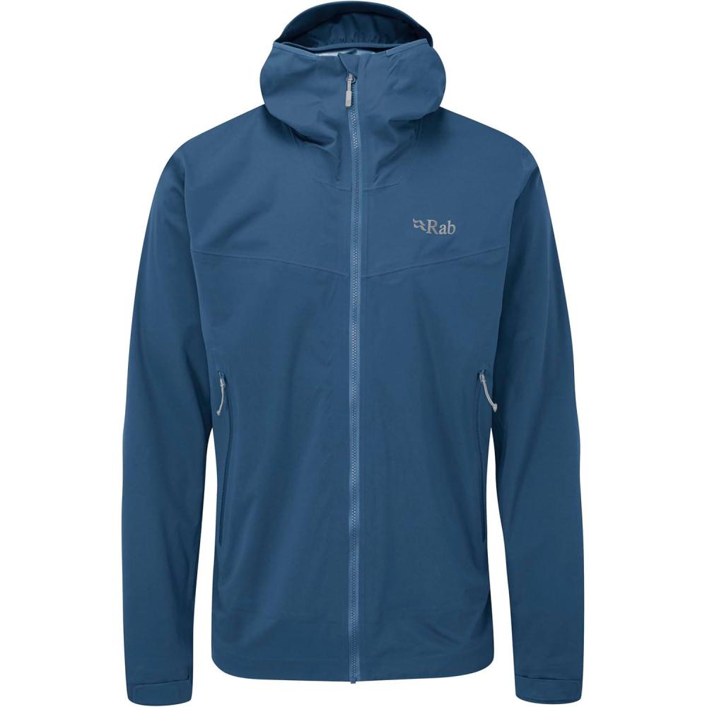 imageRab Mens Kinetic 20 Hooded Waterproof Lightweight Jacket for Hiking and TrekkingTempest Blue