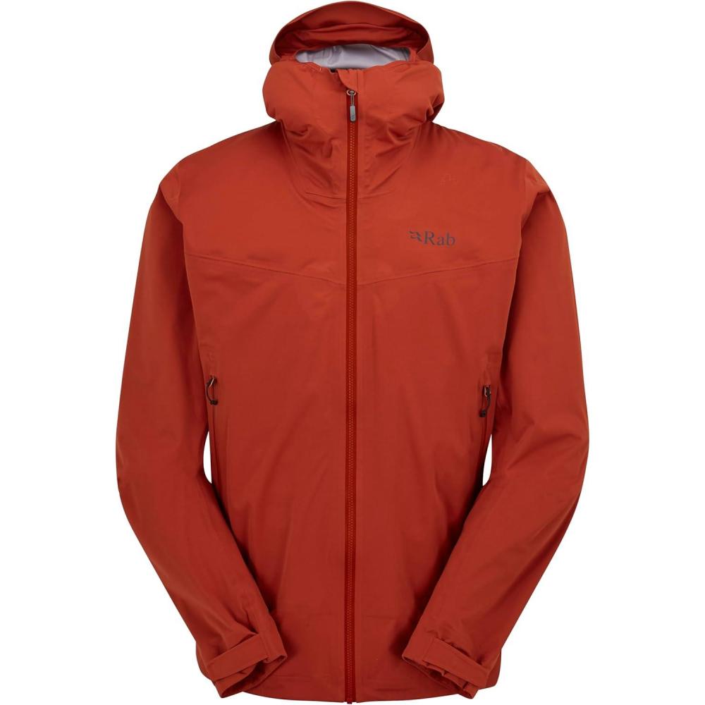 imageRab Mens Kinetic 20 Hooded Waterproof Lightweight Jacket for Hiking and TrekkingTuscan Red