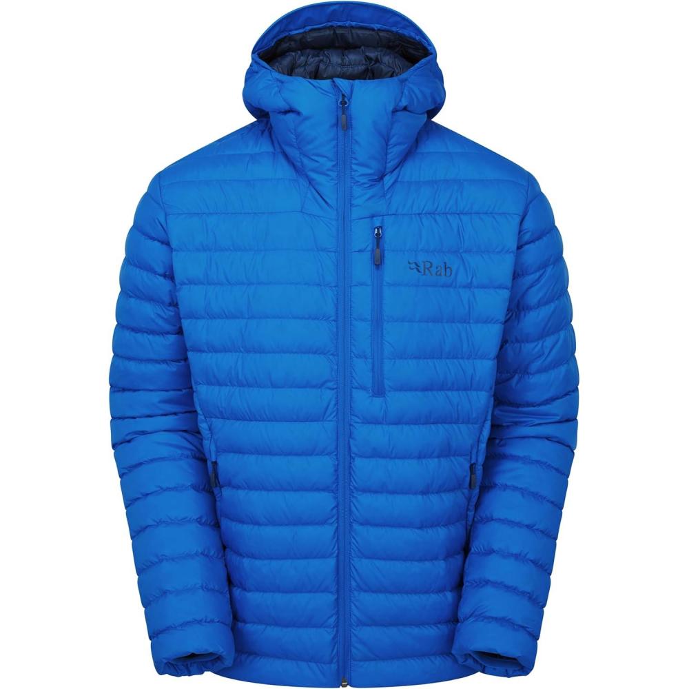 imageRab Mens Microlight Alpine 700Fill Down Hooded Puffer Jacket for Hiking ampamp SkiingMaya Blue