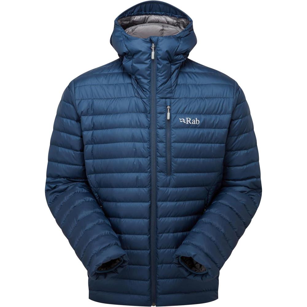 imageRab Mens Microlight Alpine 700Fill Down Hooded Puffer Jacket for Hiking ampamp SkiingTempest Blue