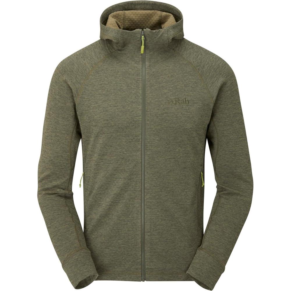 imageRab Mens Nexus Hoody  FullZip Lightweight Fleece Jacket for Hiking ampamp ClimbingLight Khaki