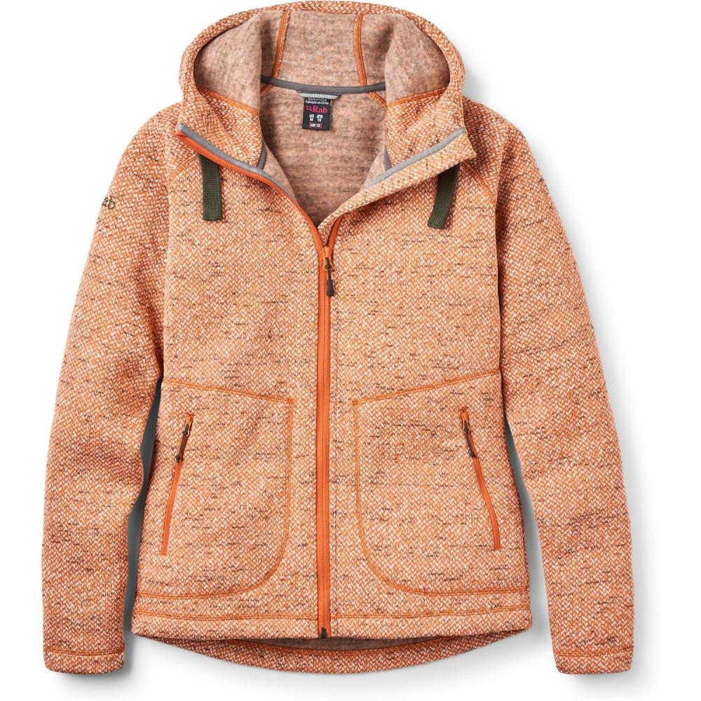 imageRab Womens Amy Hoodie FullZip Casual Lightweight Fashion SweaterKnit FleeceDark Melba