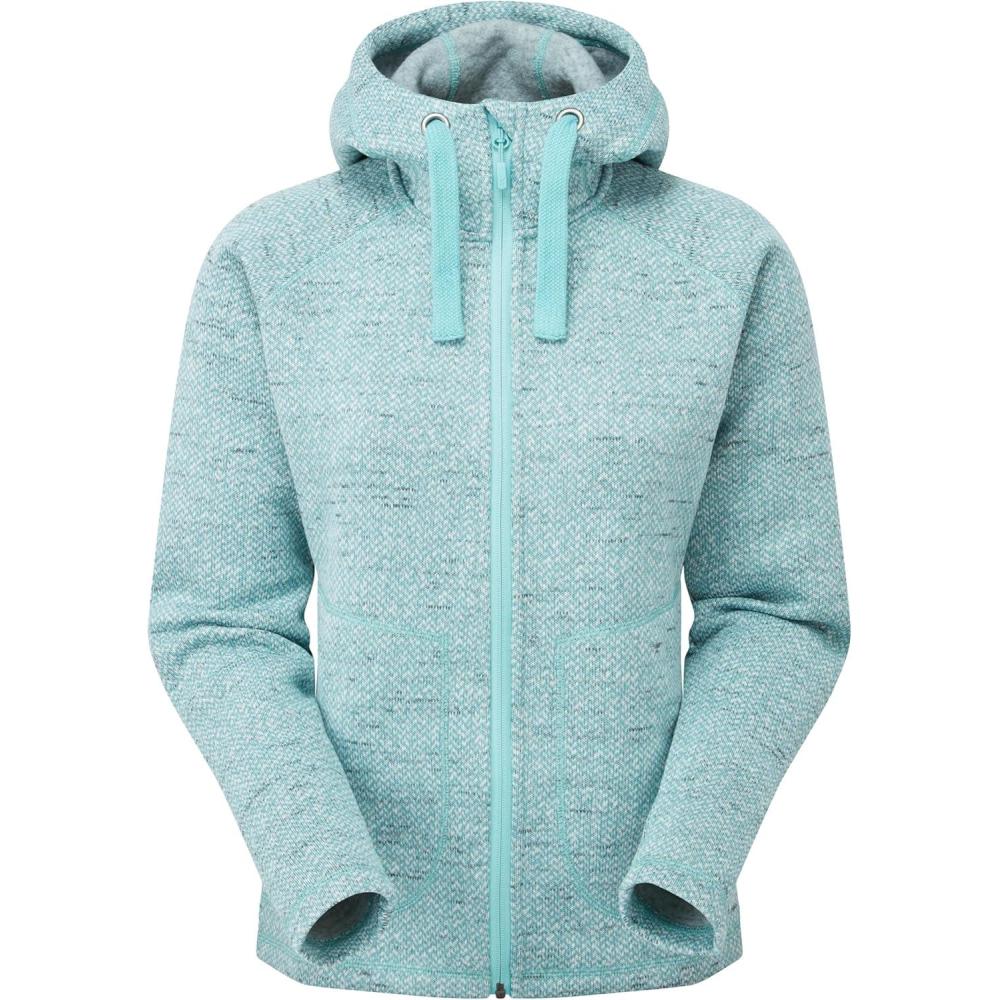 imageRab Womens Amy Hoodie FullZip Casual Lightweight Fashion SweaterKnit FleeceGlacier Blue