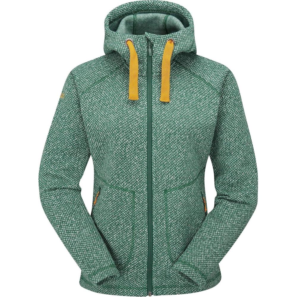 imageRab Womens Amy Hoodie FullZip Casual Lightweight Fashion SweaterKnit FleeceGreen Slate