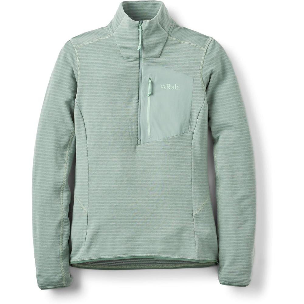 imageRab Womens Ascendor Light PullOn  HalfZip Fleece Coat for Climbing Skiing ampamp MountaineeringDark Fig Green