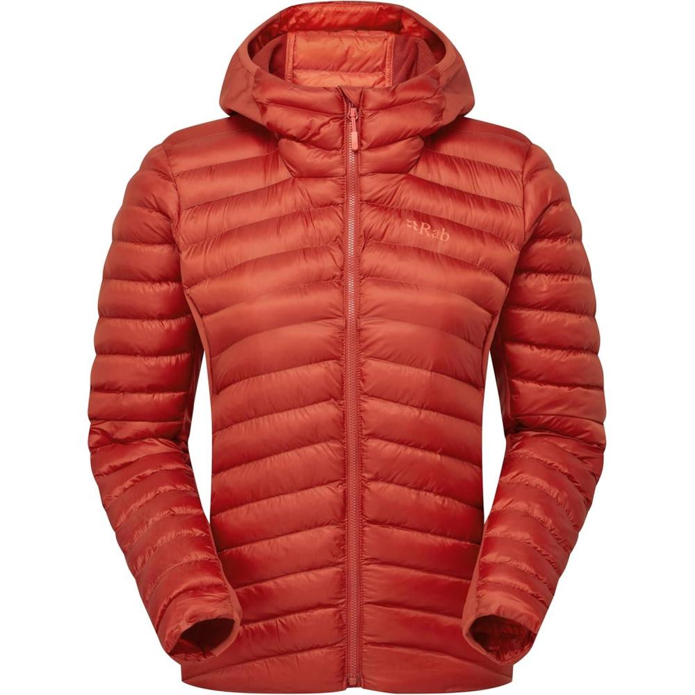 imageRab Womens Cirrus Flex Hoodie Jacket Lightweight Insulated Puffer Coat for HikingTuscan Red