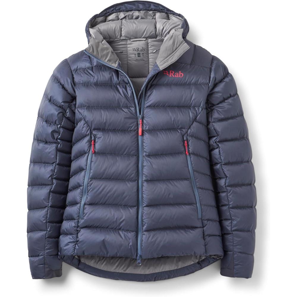 imageRab Womens Electron Pro 800Fill Down Hooded Jacket for Climbing ampamp MountaineeringSteel