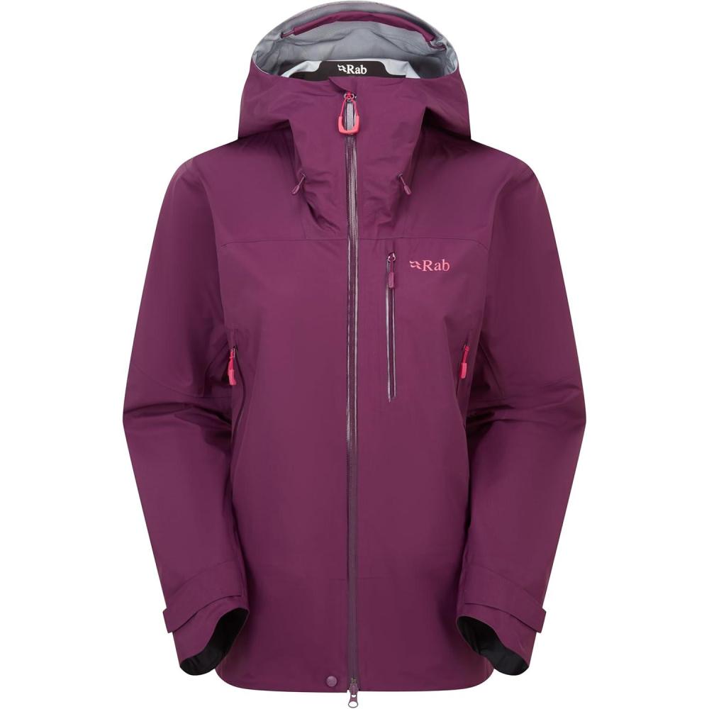 imageRab Womens Firewall Mountain Jacket  Lightweight Waterproof Hooded Coat for Climbing ampamp HikingMulberry