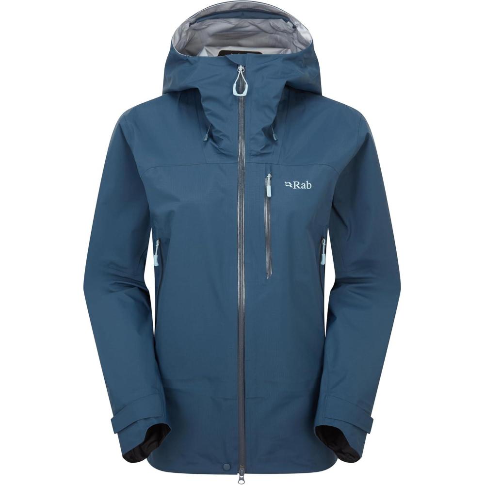 imageRab Womens Firewall Mountain Jacket  Lightweight Waterproof Hooded Coat for Climbing ampamp HikingTempest Blue