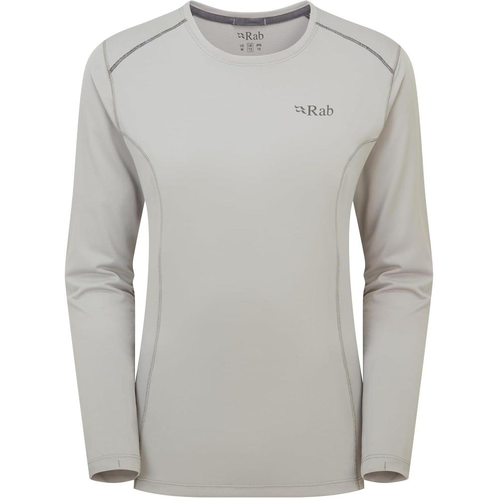 imageRab Womens Force LS Tee Lightweight LongSleeve TShirt for Hiking Climbing ampamp Trail RunningDark Pewter