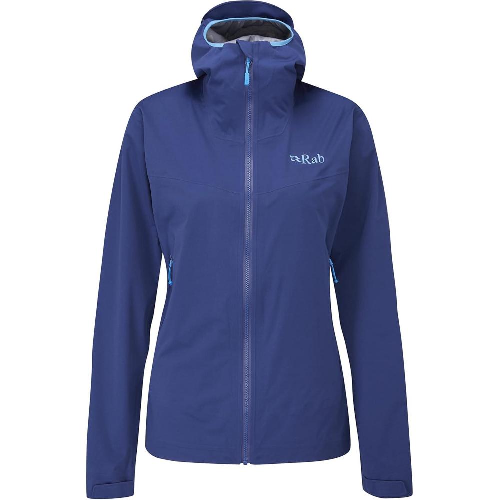 imageRab Womens Kinetic 20 Hooded Jacket Waterproof Softshell for Hiking TrekkingNightfall Blue