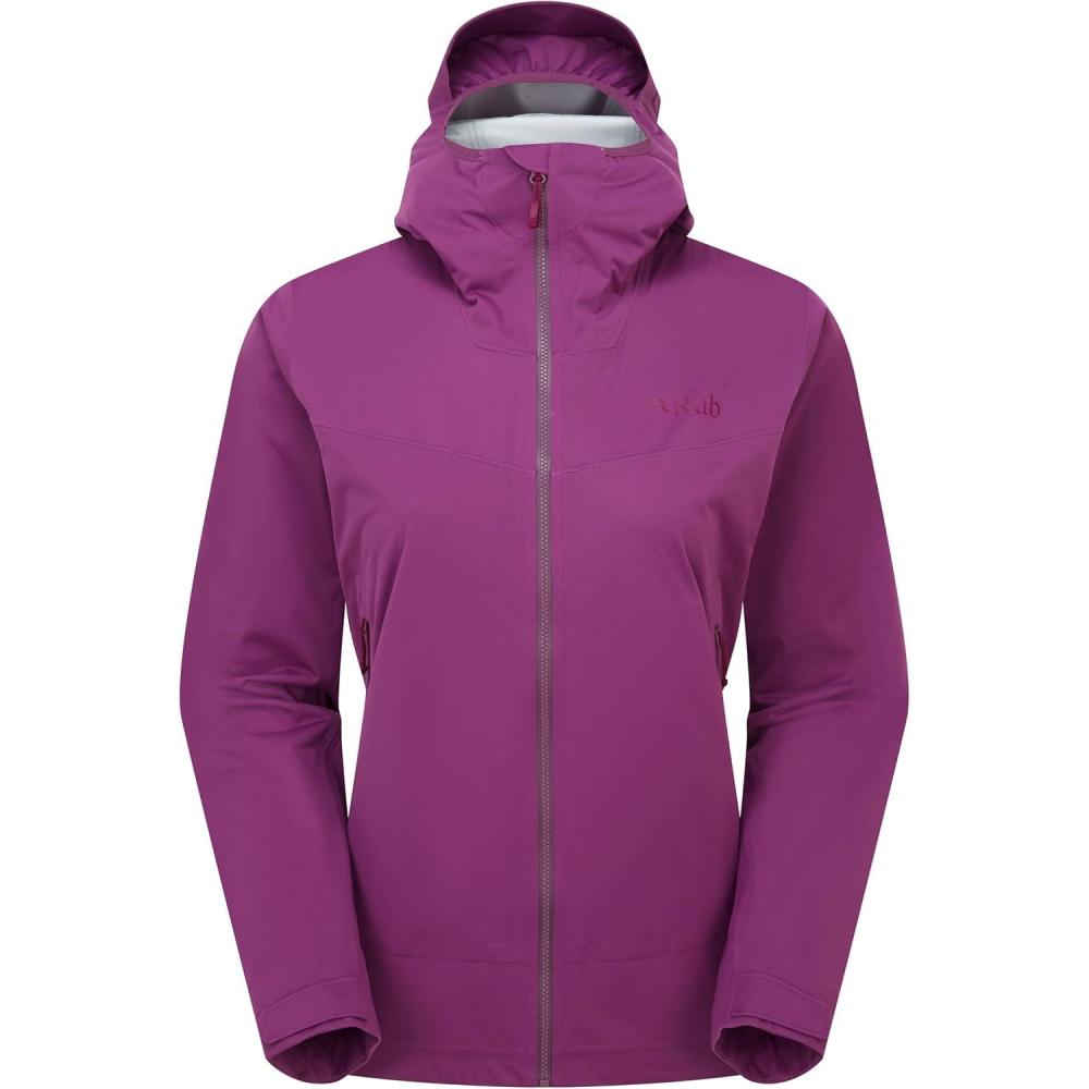 imageRab Womens Kinetic 20 Hooded Jacket Waterproof Softshell for Hiking TrekkingPlum