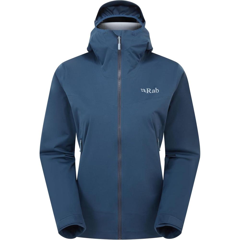 imageRab Womens Kinetic 20 Hooded Jacket Waterproof Softshell for Hiking TrekkingTempest Blue