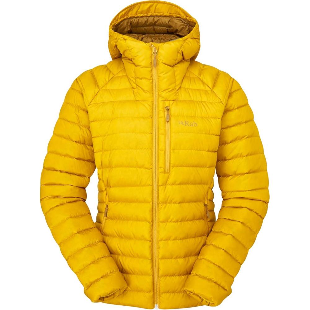imageRab Womens Microlight Alpine 700Fill Down Hooded Puffer Jacket for Hiking ampamp SkiingSahara