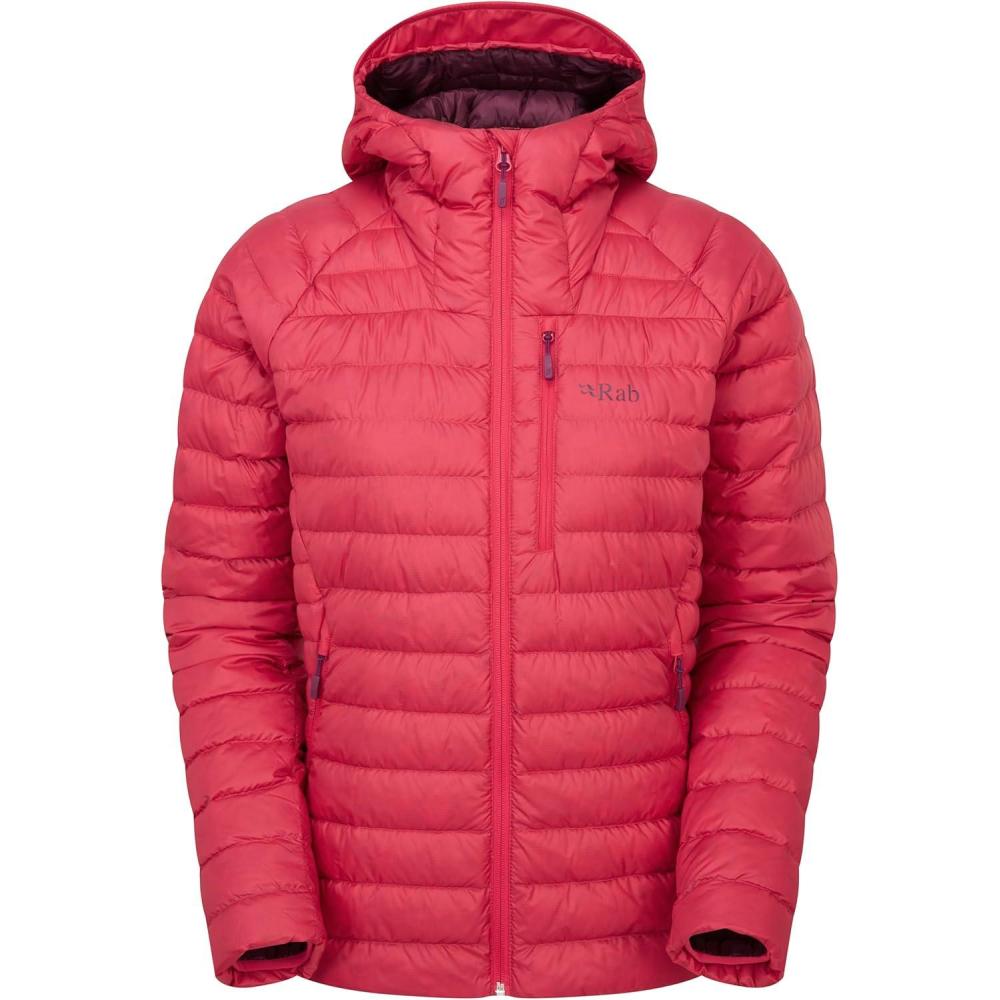 imageRab Womens Microlight Alpine 700Fill Down Hooded Puffer Jacket for Hiking ampamp SkiingWatermelon