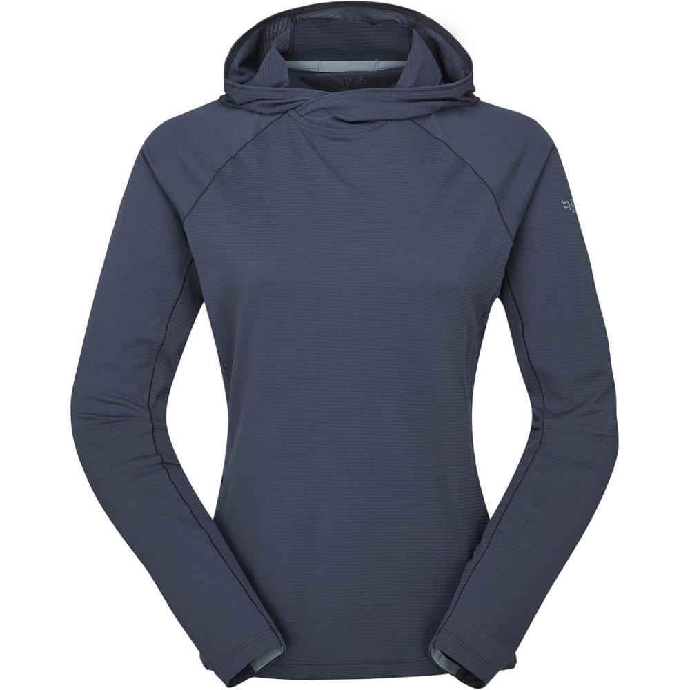 imageRab Womens Sonic Hoody Lightweight Breathable Baselayer Shirt for Hiking ampamp Trail RunningTempest Blue