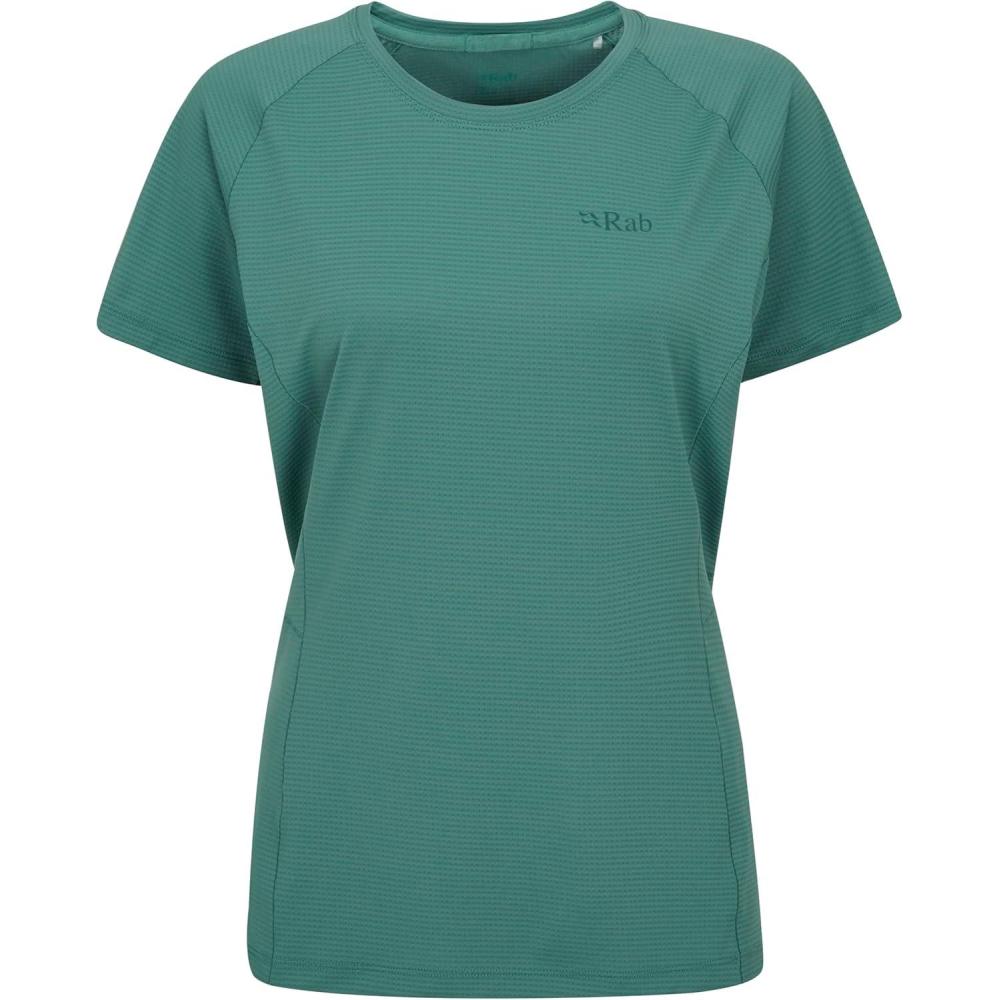 imageRab Womens Sonic Tee  Lightweight Breathable ShortSleeve TShirt for Trail Running ampamp HikingEucalyptus