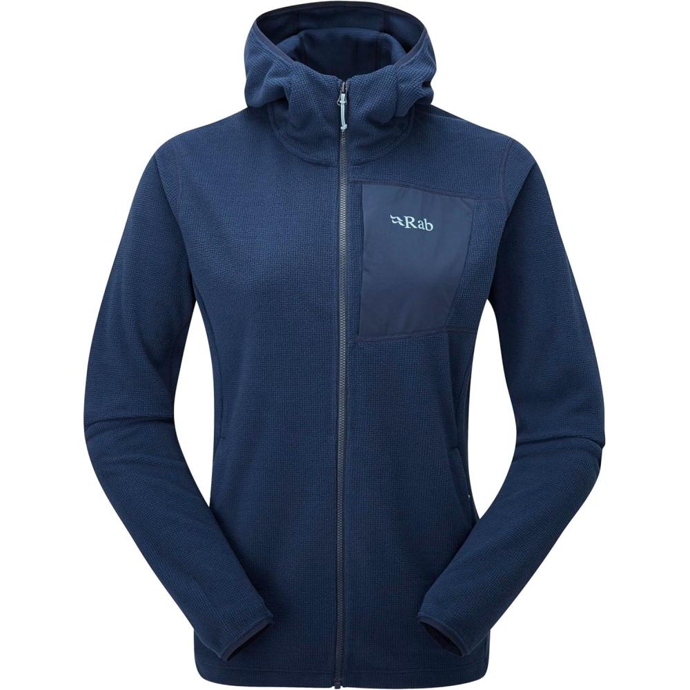 imageRab Womens Tecton Hoody FullZip Fleece Jacket for Hiking ampamp ClimbingDeep Ink