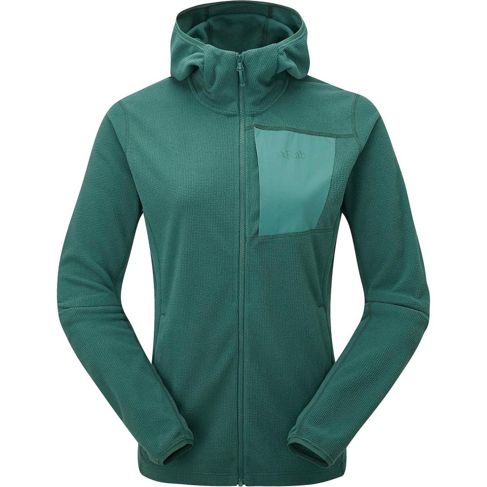 imageRab Womens Tecton Hoody FullZip Fleece Jacket for Hiking ampamp ClimbingGreen Slate