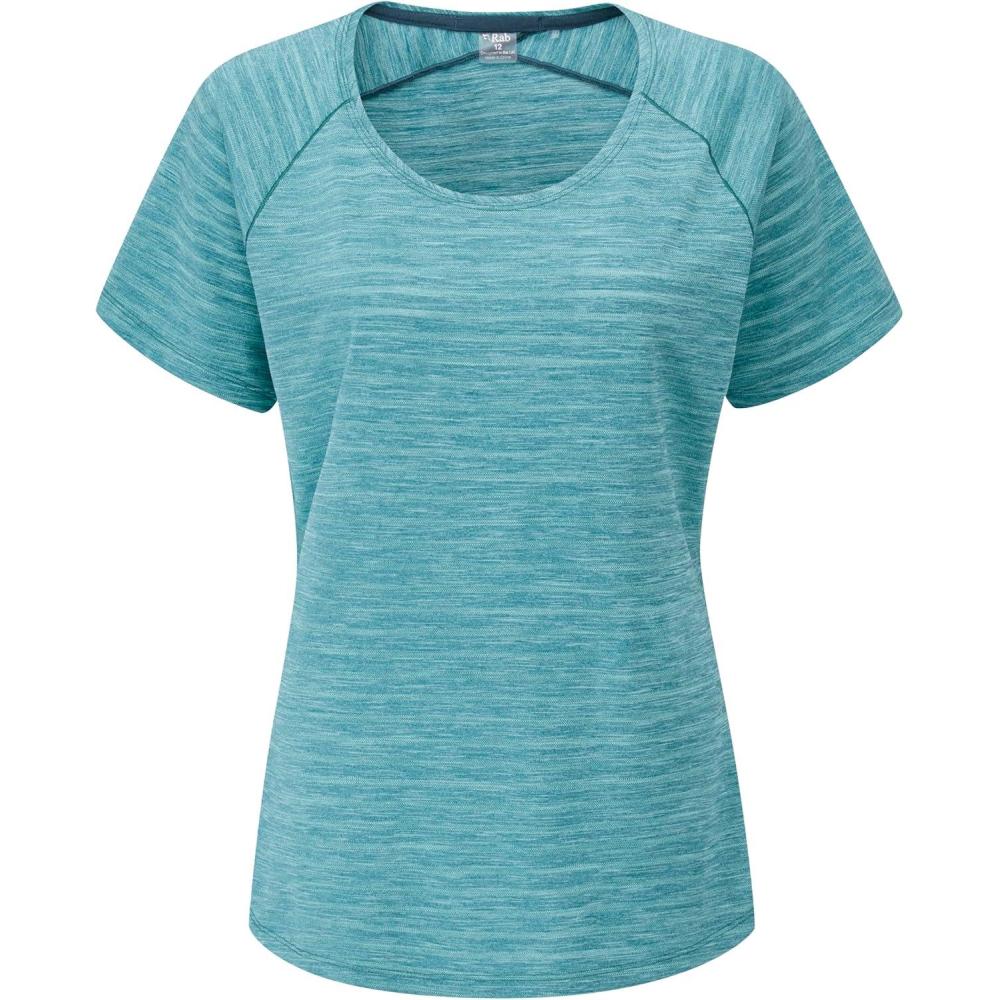 imageRab Womens Wisp Tee Breathable ShortSleeve TShirt for Hiking Climbing ampamp CasualMeltwater Marl