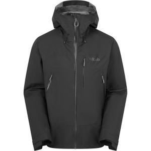 Rab Men’s Downpour Mountain Jacket – Lightweight Waterproof Hooded Coat for Hiking & Trekking(Black)