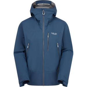 Rab Men’s Downpour Mountain Jacket – Lightweight Waterproof Hooded Coat for Hiking & Trekking(Tempest Blue)