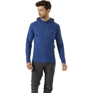 Rab Men’s Force Hoody Lightweight Long-Sleeve Hooded Baselayer Shirt for Hiking, Climbing, & Trail Running(Nightfall Blue)