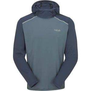 Rab Men’s Force Hoody Lightweight Long-Sleeve Hooded Baselayer Shirt for Hiking, Climbing, & Trail Running(Tempest Blue/Orion Blue)