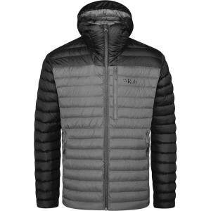 Rab Men’s Microlight Alpine 700-Fill Down Hooded Puffer Jacket for Hiking & Skiing(Black/Graphene)
