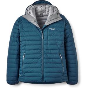 Rab Men’s Microlight Windstopper Hoody – GTX Windproof Gore-Tex Down Jacket for Skiing & Climbing(Tempest Blue)