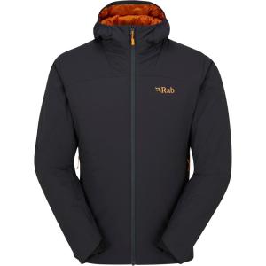Rab Men’s Xenair Alpine Light Hooded Insulated Jacket for Hiking & Mountaineering(Ebony (Marmalade))