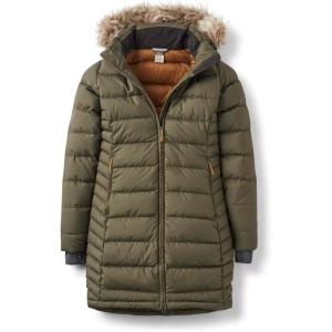 Rab Women’s Deep Cover 700-Fill Long Down Parka Winter Coat for Hiking & Apres-Ski(Army)