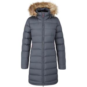 Rab Women’s Deep Cover 700-Fill Long Down Parka Winter Coat for Hiking & Apres-Ski(Steel)