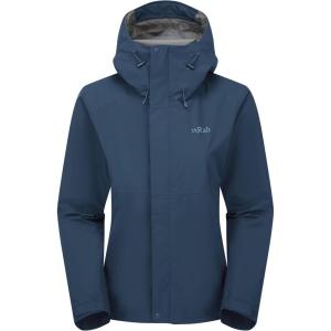 Rab Women’s Downpour Jacket – Lightweight Waterproof Hooded Coat for Hiking & Trekking(Tempest Blue)