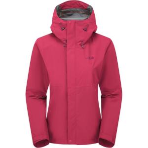 Rab Women’s Downpour Jacket – Lightweight Waterproof Hooded Coat for Hiking & Trekking(Watermelon)