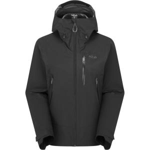 Rab Women’s Downpour Mountain Jacket – Lightweight Waterproof Hooded Coat for Hiking & Trekking(Black)