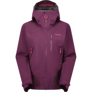 Rab Women’s Downpour Mountain Jacket – Lightweight Waterproof Hooded Coat for Hiking & Trekking(Mulberry)