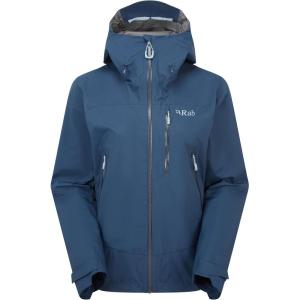 Rab Women’s Downpour Mountain Jacket – Lightweight Waterproof Hooded Coat for Hiking & Trekking(Tempest Blue)