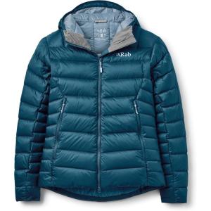 Rab Women’s Electron Pro 800-Fill Down Hooded Jacket for Climbing & Mountaineering(Tempest Blue)