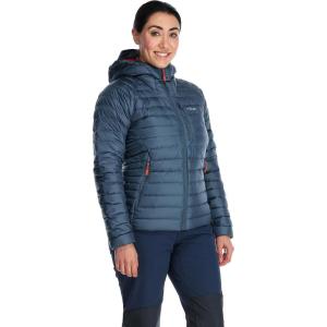 Rab Women’s Microlight Alpine 700-Fill Down Hooded Puffer Jacket for Hiking & Skiing(Orion Blue)
