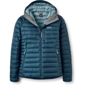 Rab Women’s Microlight Alpine 700-Fill Down Hooded Puffer Jacket for Hiking & Skiing(Tempest Blue)