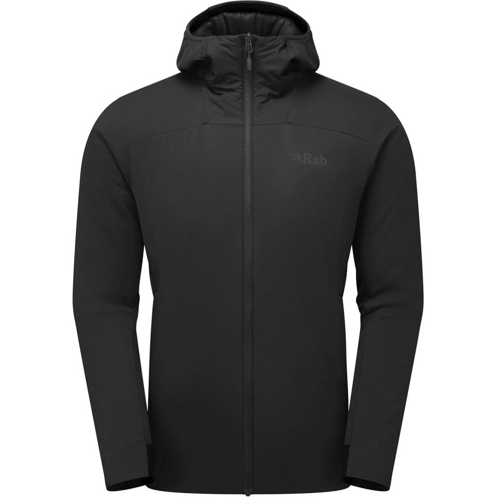 imageRab Mens Xenair Alpine Flex Jacket Hooded Synthetic Insulated Coat for Hiking ampamp MountaineeringBlack