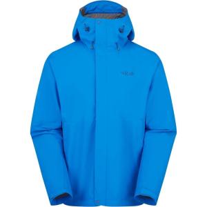 Rab Men’s Downpour Jacket – Lightweight Waterproof Hooded Coat for Hiking & Trekking(Maya Blue)