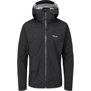 Rab Men’s Downpour Plus 2.0 Waterproof Breathable Jacket for Hiking & Climbing(Black)