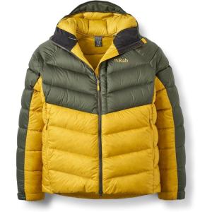 Rab Men’s Glaceon Pro Down Jacket – Lightweight Down Coat for Hiking, Climbing, & Mountaineering(Army/Dark Pollen)