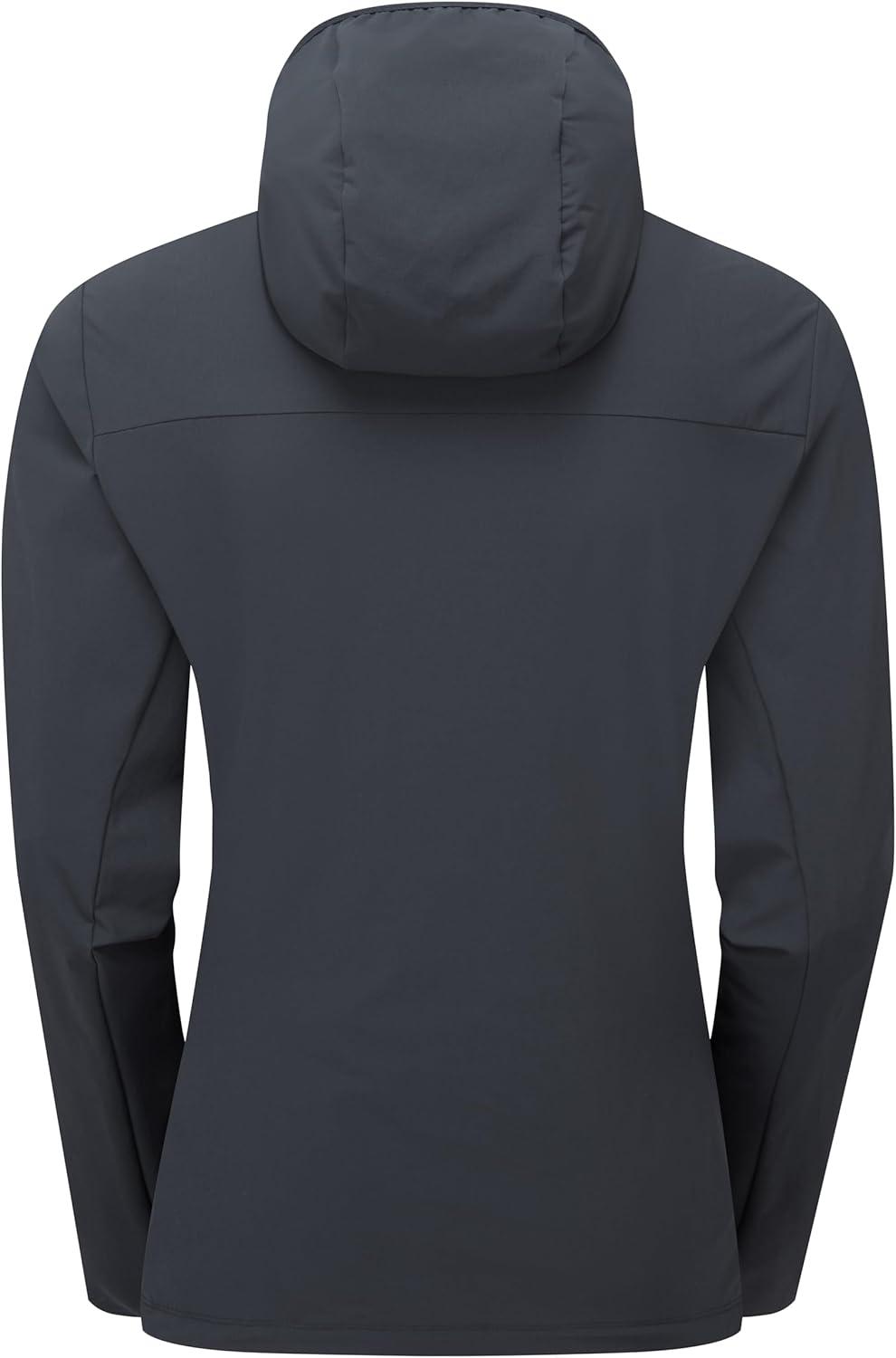 imageRab Womens Borealis Hoody Jacket Lightweight WaterRepellent Softshell Coat for Hiking ampamp ClimbingBeluga